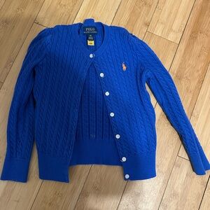 Polo Ralph Lauren Blue Cable Knit Cardigan
